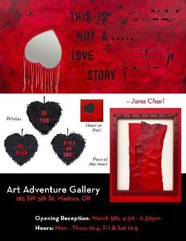 Madras’ Art Adventure Gallery welcomes “This is not a Love Story” exhibit for March and April